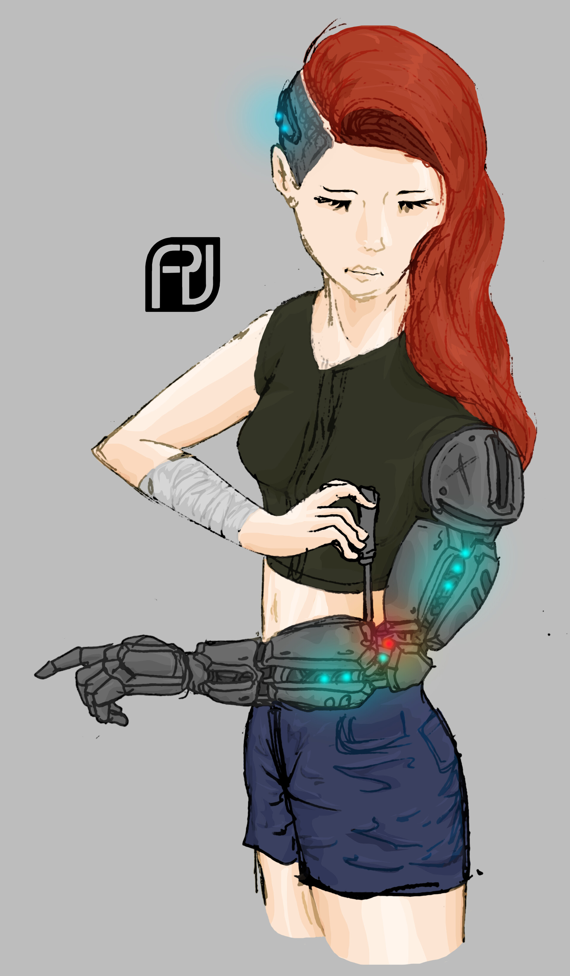 Artstation Mira Girl With Robot Arm Dhani Irsyad