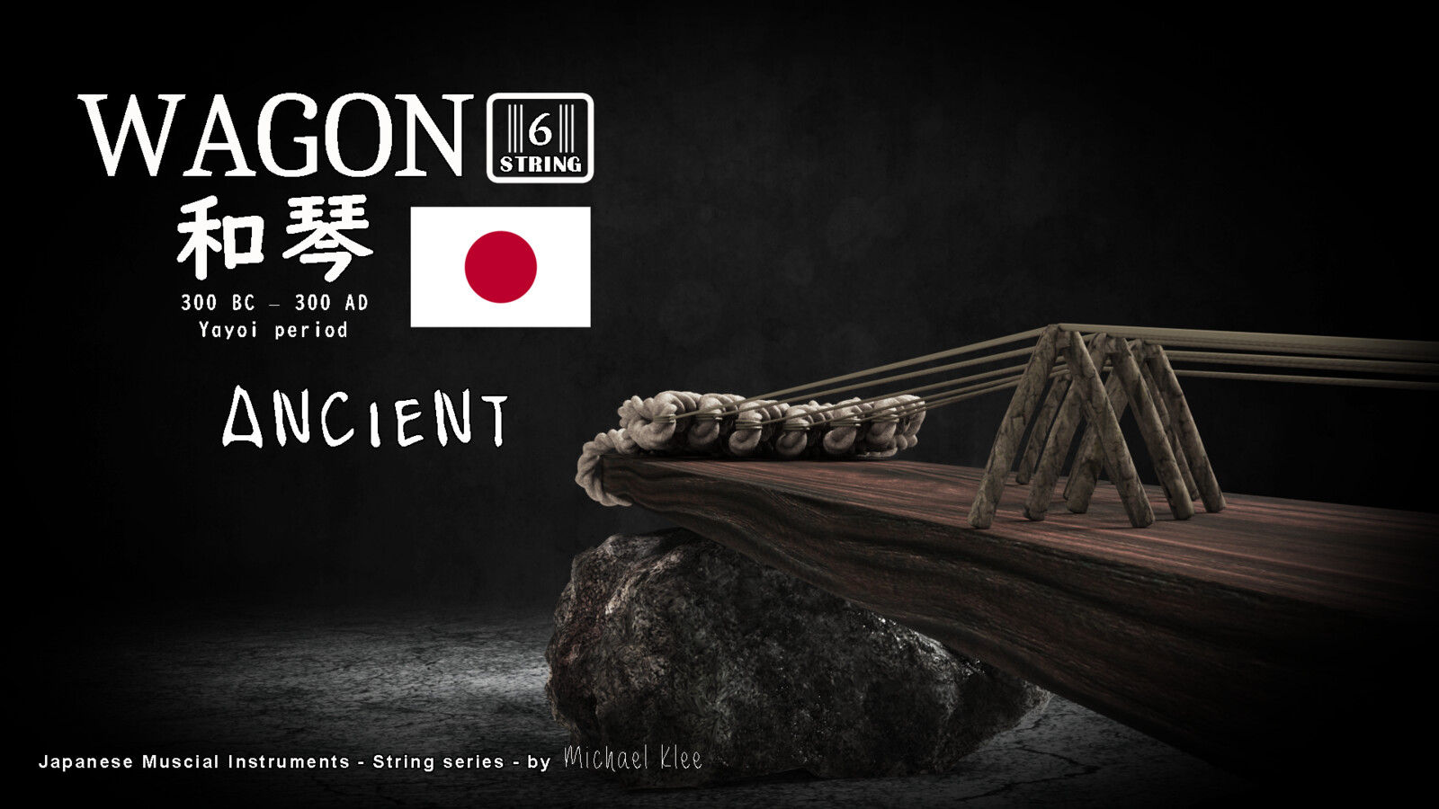 Wagon 和琴 Yamato-goto 大和琴 Japanese Ancient String Instrument  rope view
