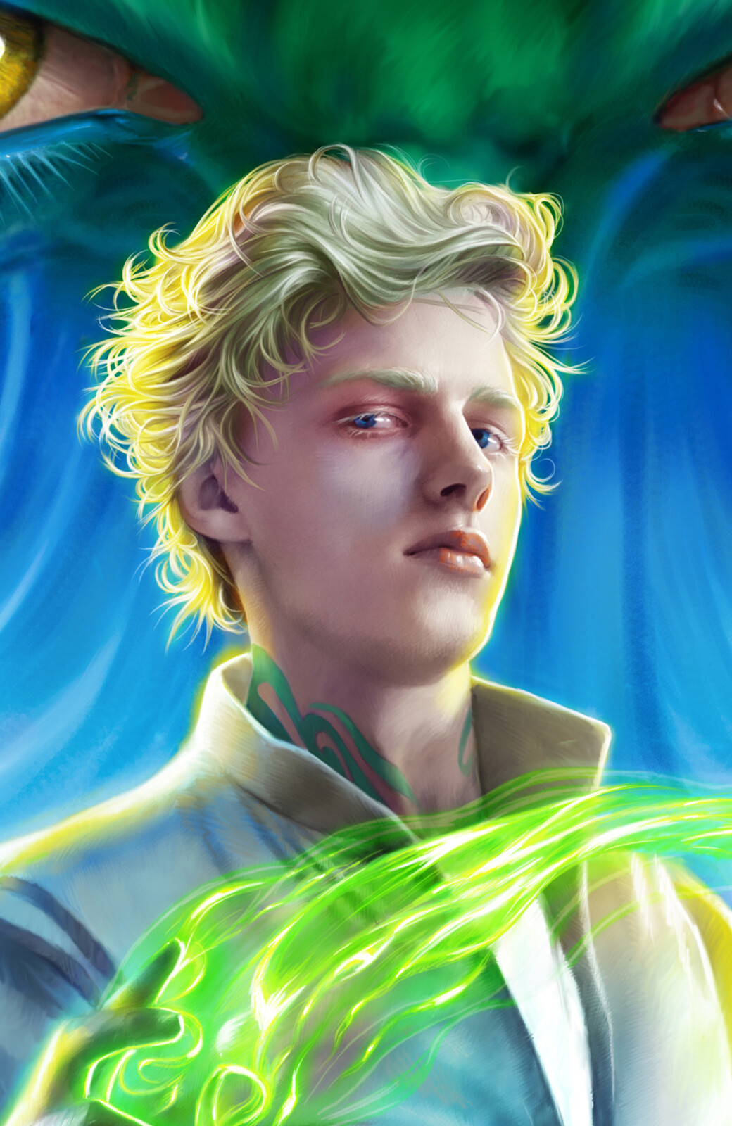 DETAIL KABIAN CHARACTERS BY BOOK COVER FRONT FOR IL CUORE DI PIETRA - volume due - Trilogia delle Mutazioni - WRITTEN BY ANTONELLO VENDITTI - ILLUSTRATED ANTONELLO VENDITTI - DIGITAL PAITING 2020