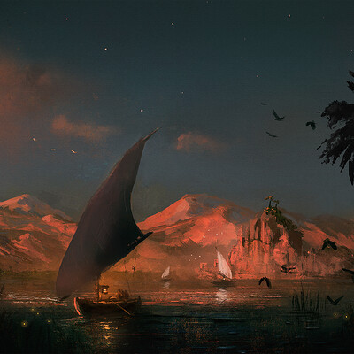 Joseph feely egypt sailing artstation