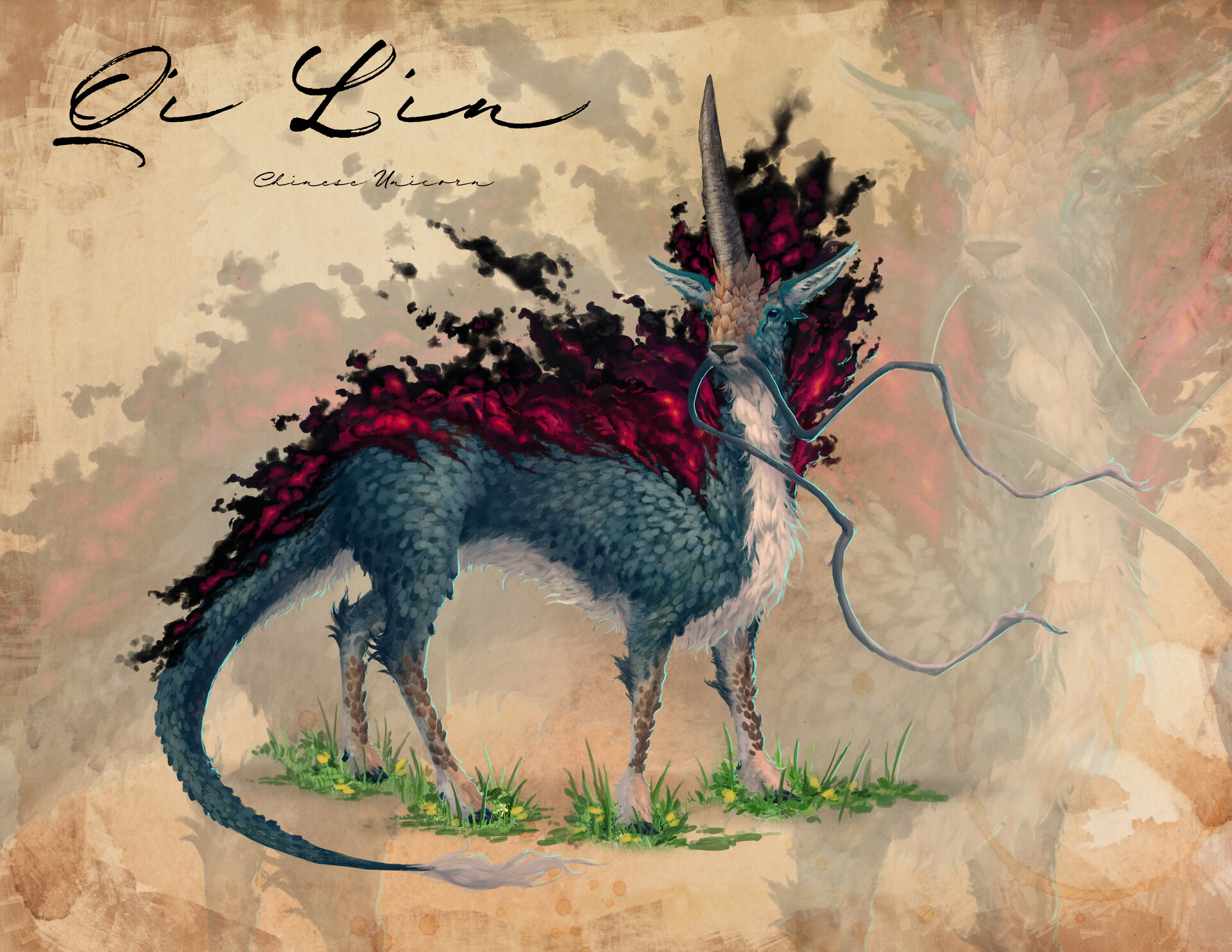 Artstation Qi Lin Creature Design Alex Gill