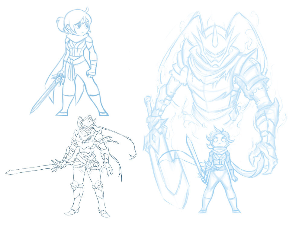 Refined sketch with character references