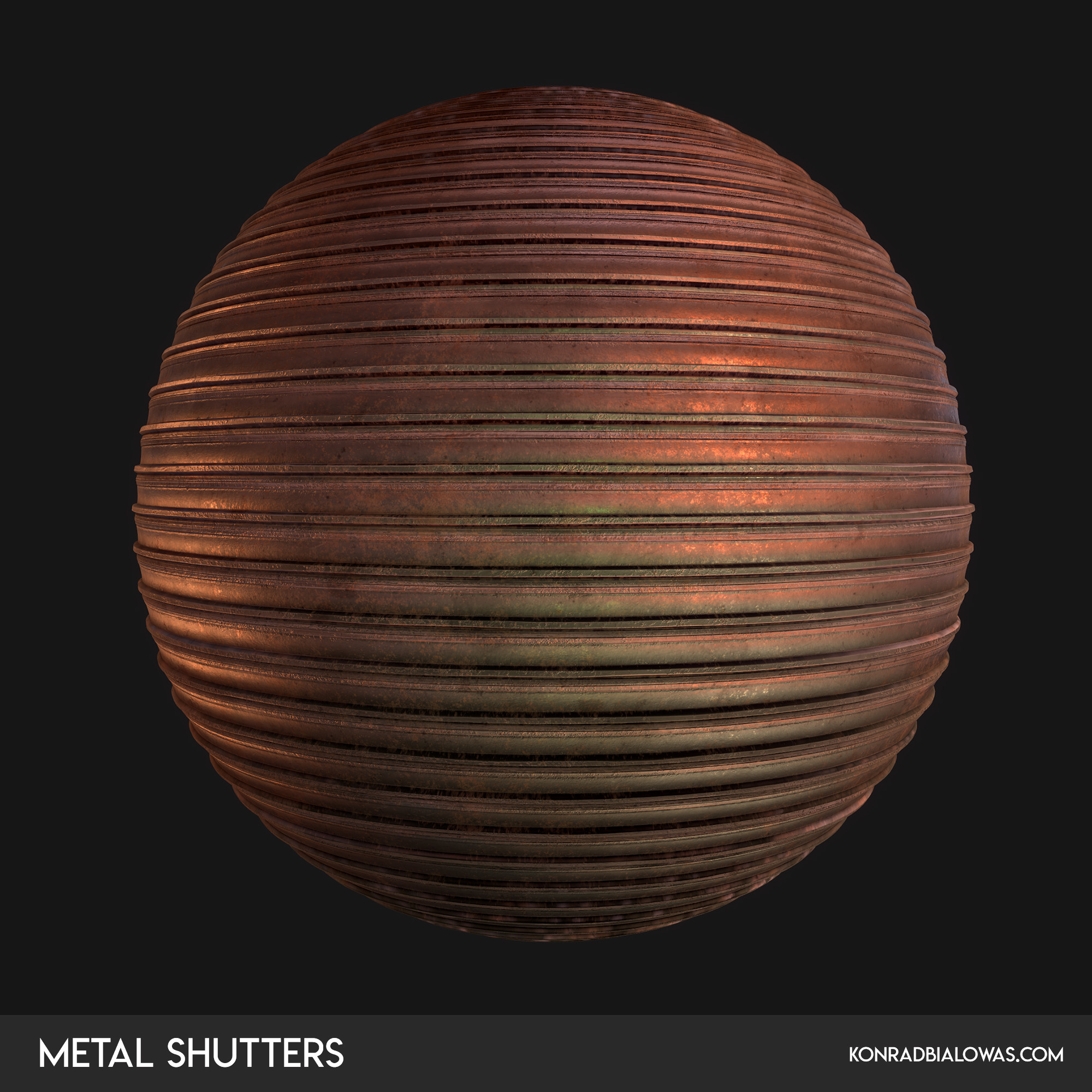 Metal Shutters procedural material created in Substance Designer