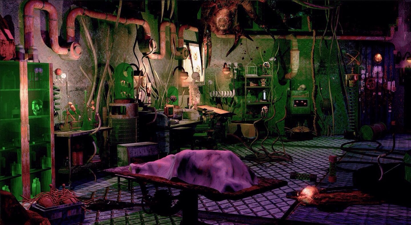 Rokaya Saeed |رُقيّة سعيد - Mad Scientists laboratory Scene., image size:1440x790