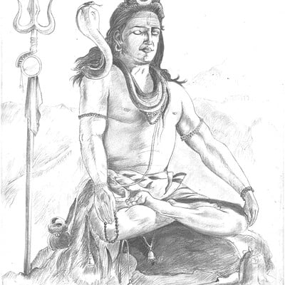 Utkarsh agnihotri lord shiva in meditation pencil