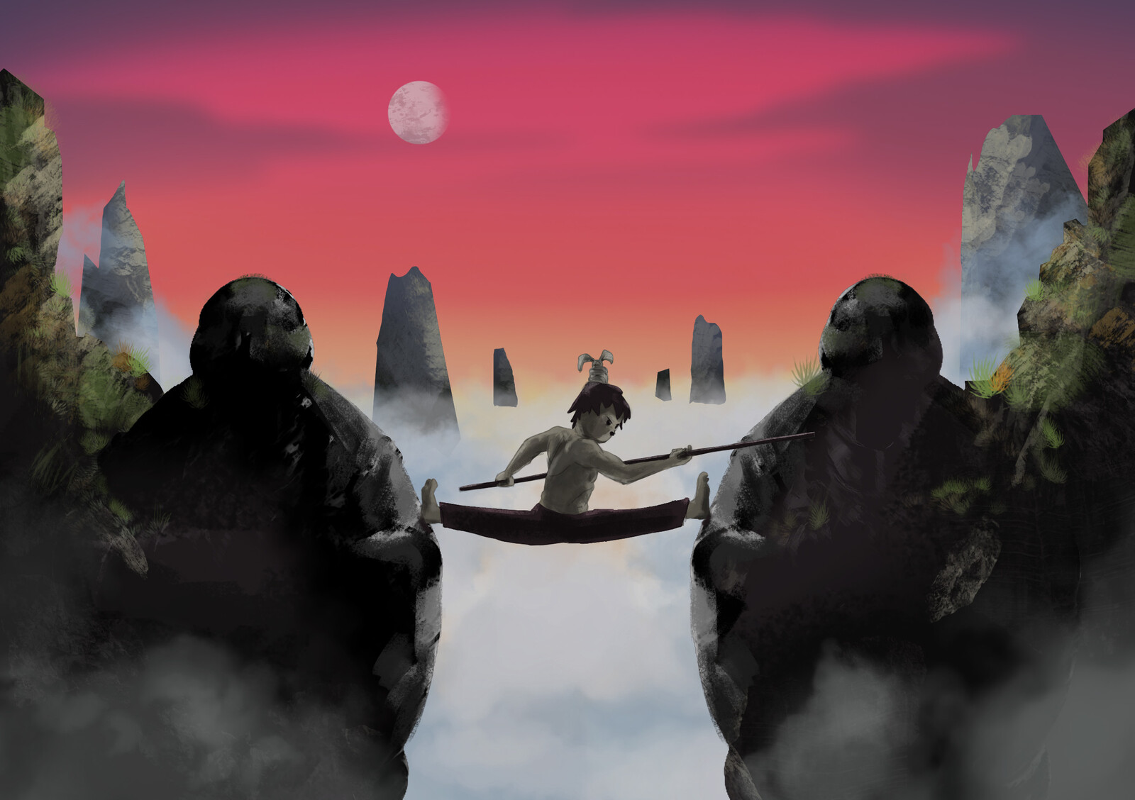 [Concept Art] Ninja Rabbit with a Wooden Stick - Research