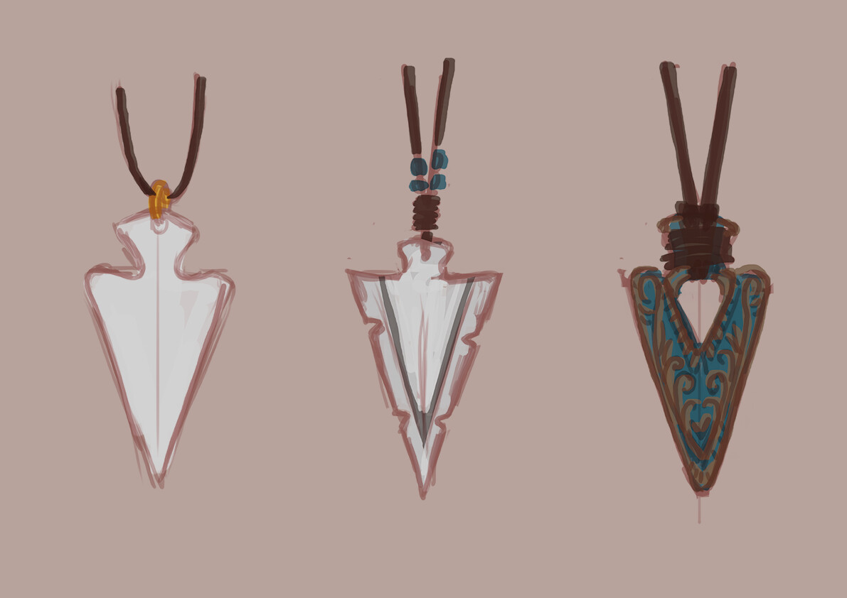 Concepts for the necklace which the main character receives from her grandmother.