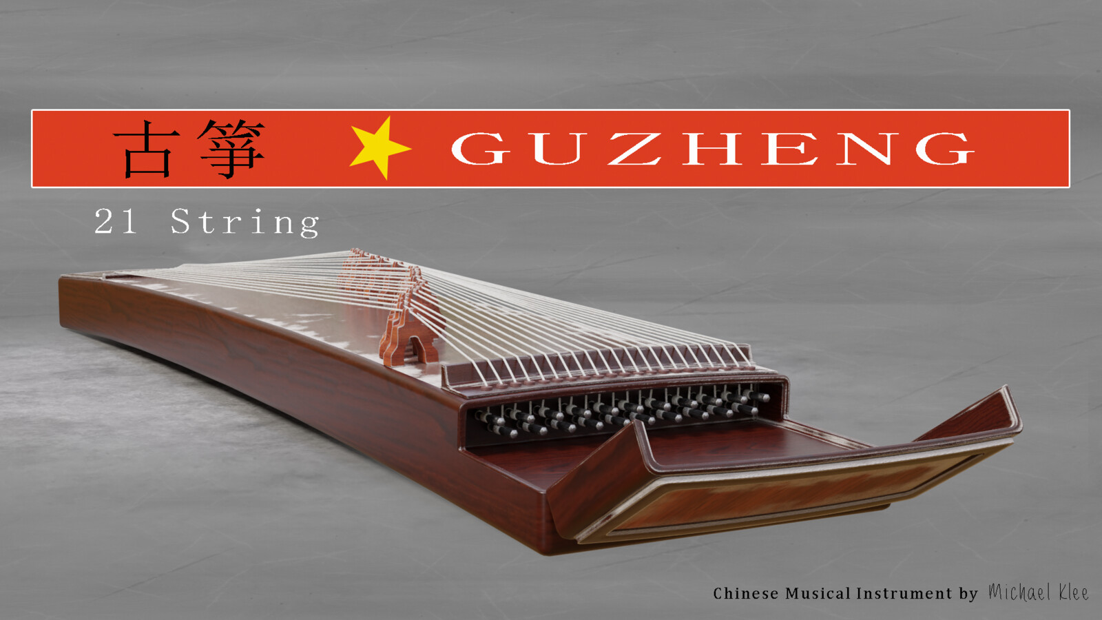 Guzeng 古箏 Chinese Ancient Zither side view 2 