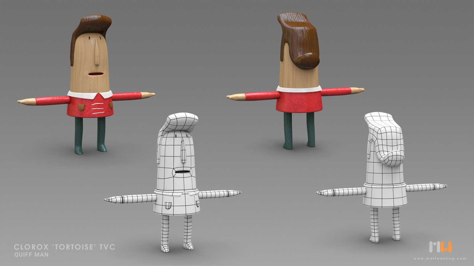 Role: Quiff Man modelling (inc. blend shapes). Quiff Man texturing.