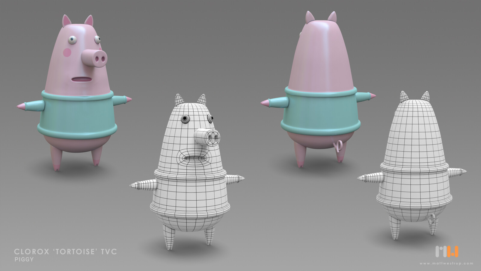 Role: Piggy modelling (inc. blend shapes). Piggy texturing.