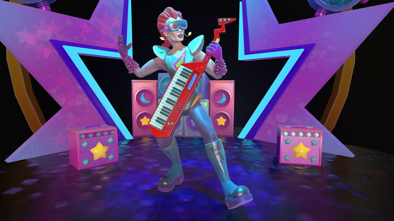 Artstation Keytar Character And Stage Star Formation