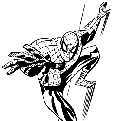 ArtStation - Bruce Timm Spider-Man - Inking Study