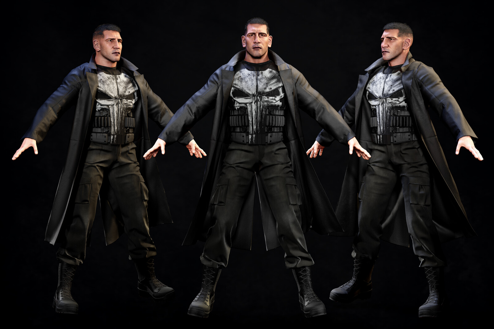 Full body shot at different angles