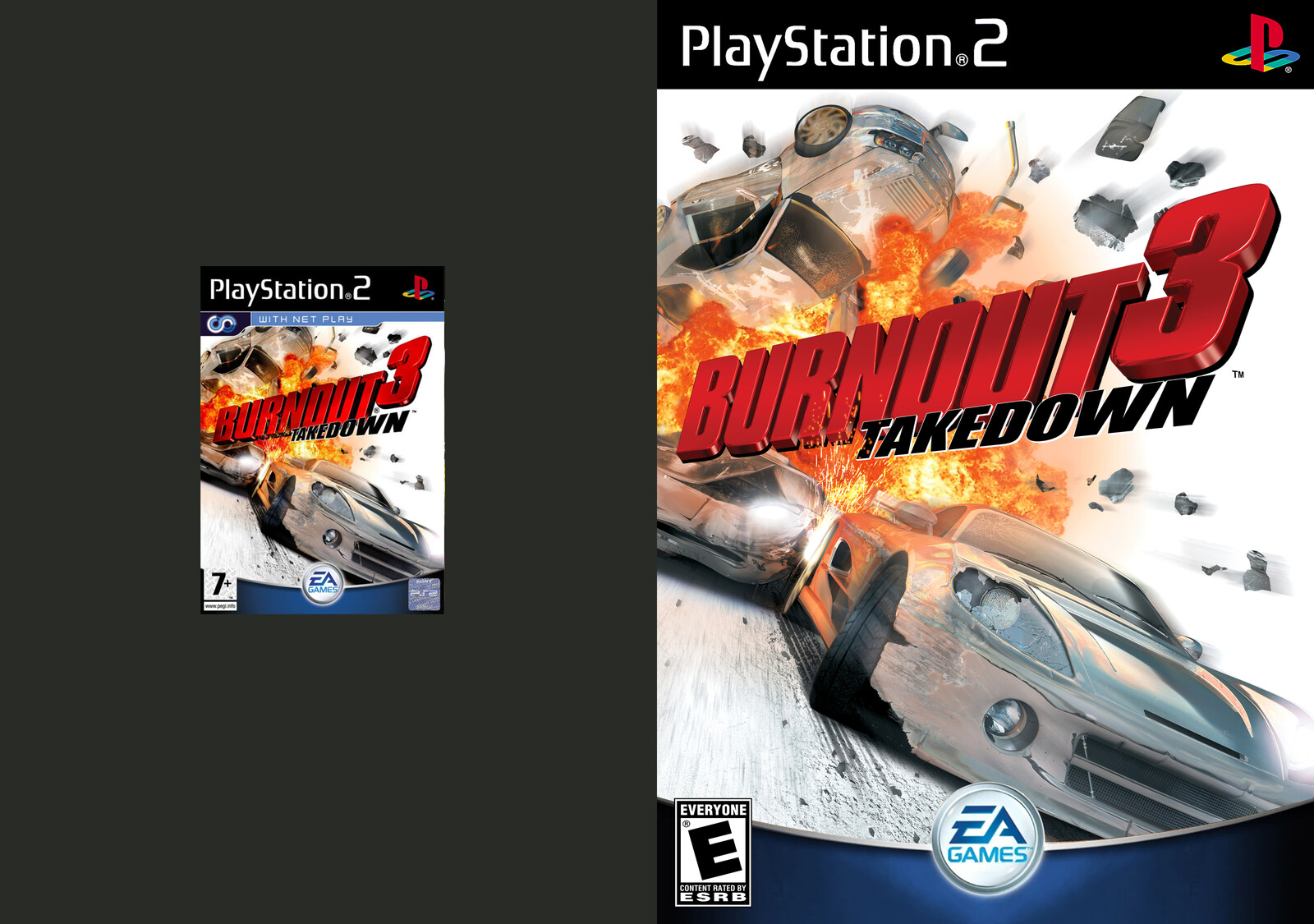 Burnout 3: Takedown (2004) - Scanned cover vs. Upscaled