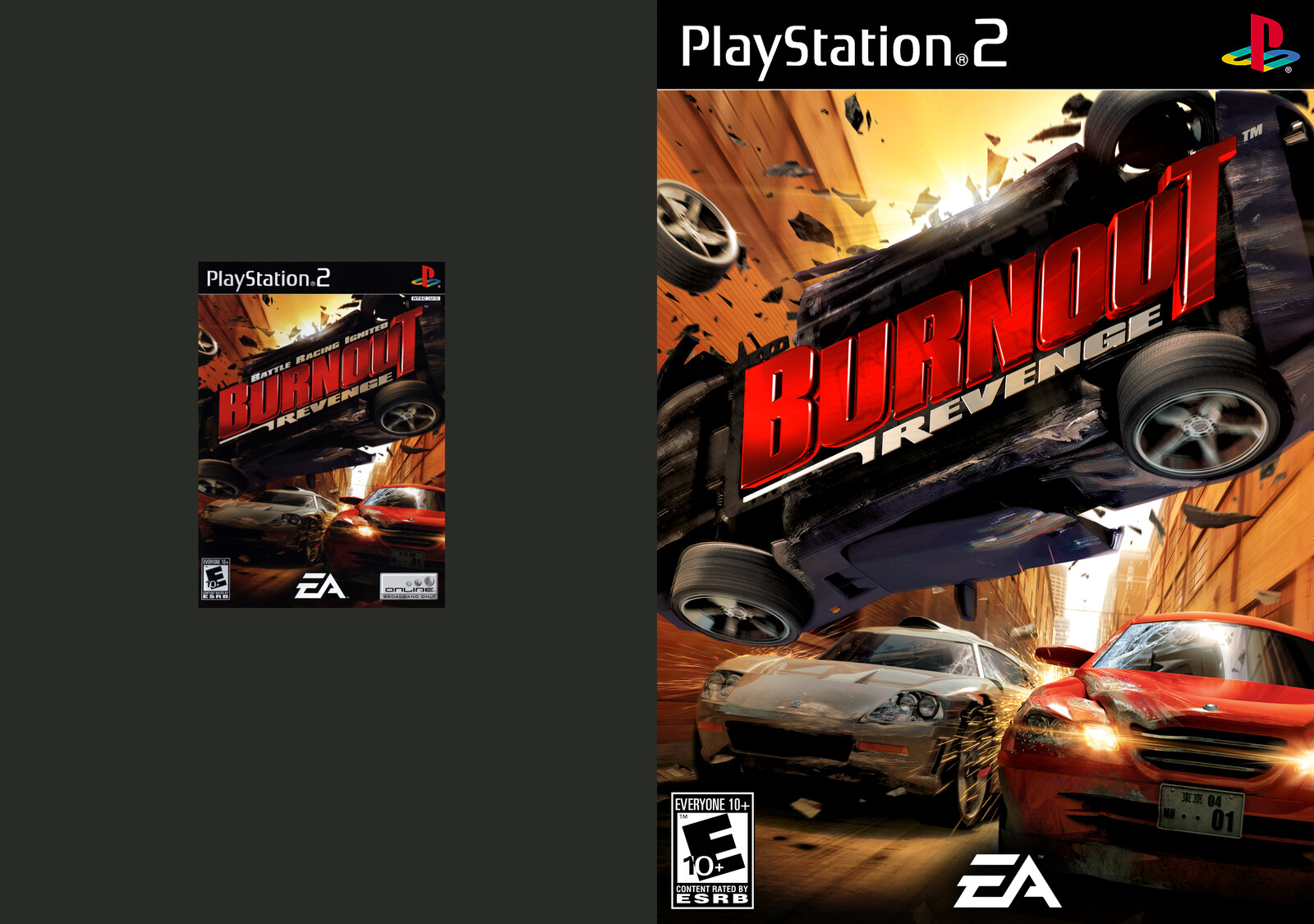 Burnout: Revenge (2005) - Scanned cover vs. Upscaled