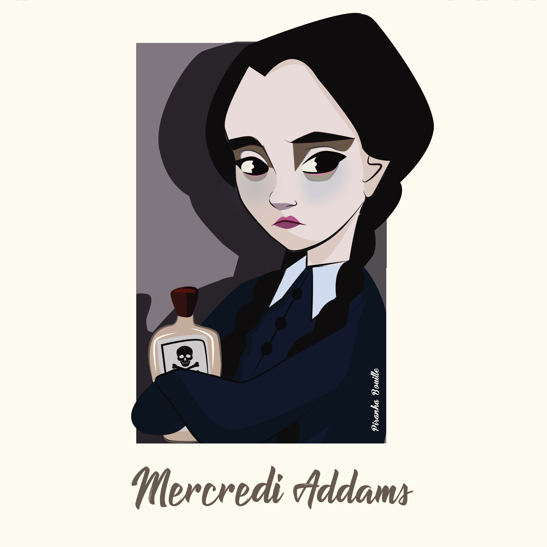 Piranha Bouille - FAN ART : Mercredi Addams