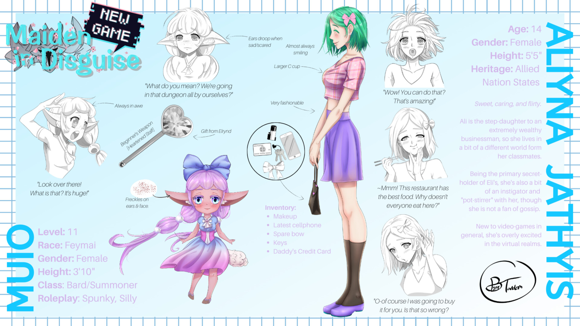 ArtStation - Official Character Reference Sheets - Maiden in Disguise: New  Game