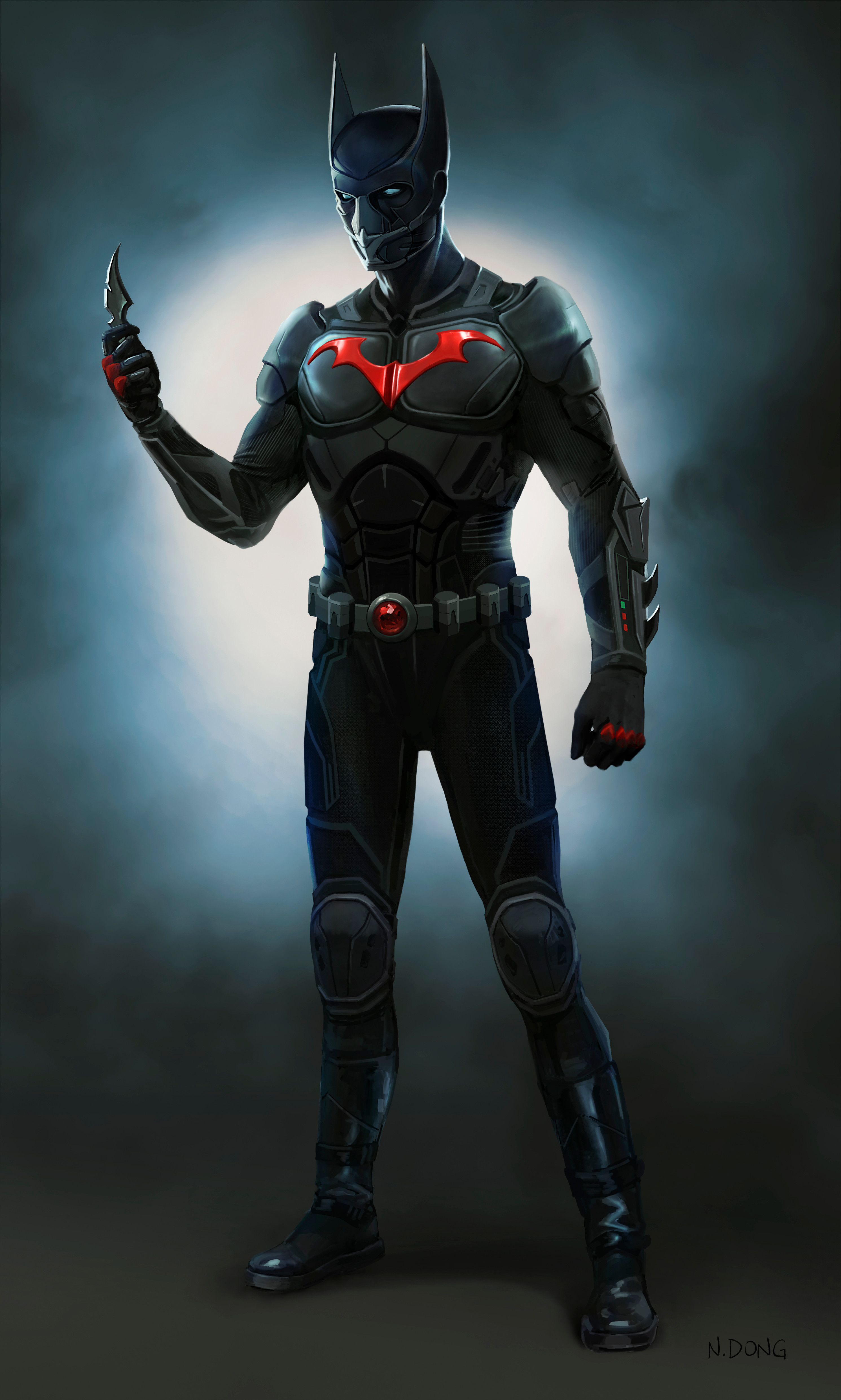 Batman Beyond character design for live action motion pictures.