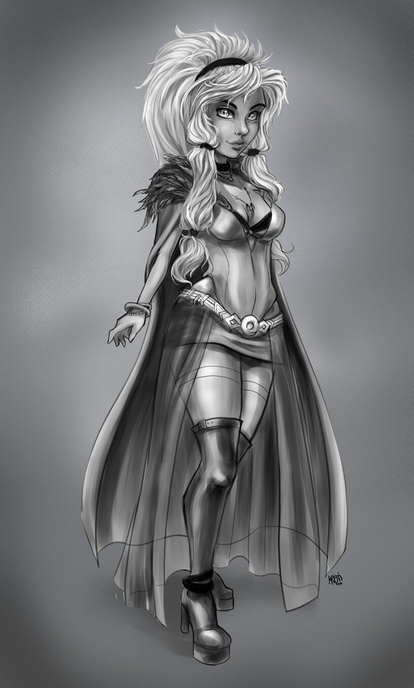 Greyscale value pass completed before doing colors. Playing around with different techniques. :) 