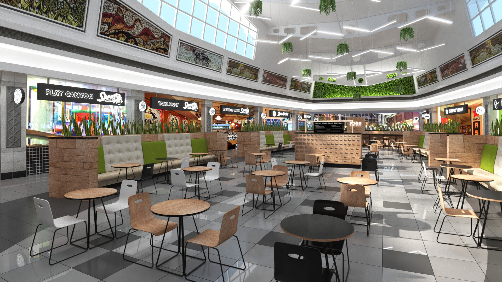 Simon Coles Food Court Conceptual Renders