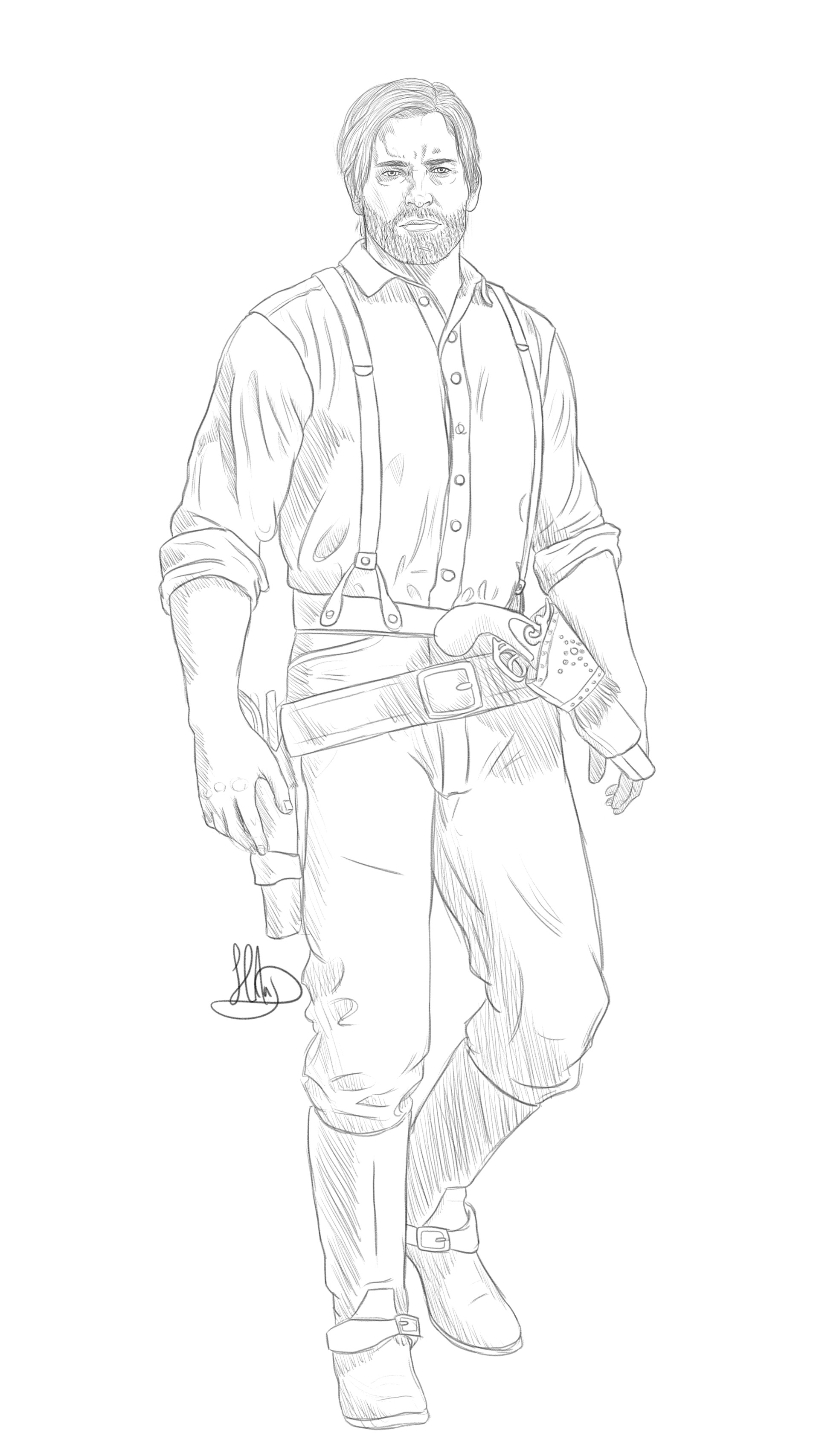 Artstation Arthur Morgan Sketch 2 Hannah Lovberg