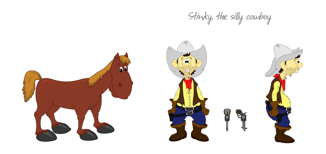 Stinky, the silly cowboy, design &amp; animation