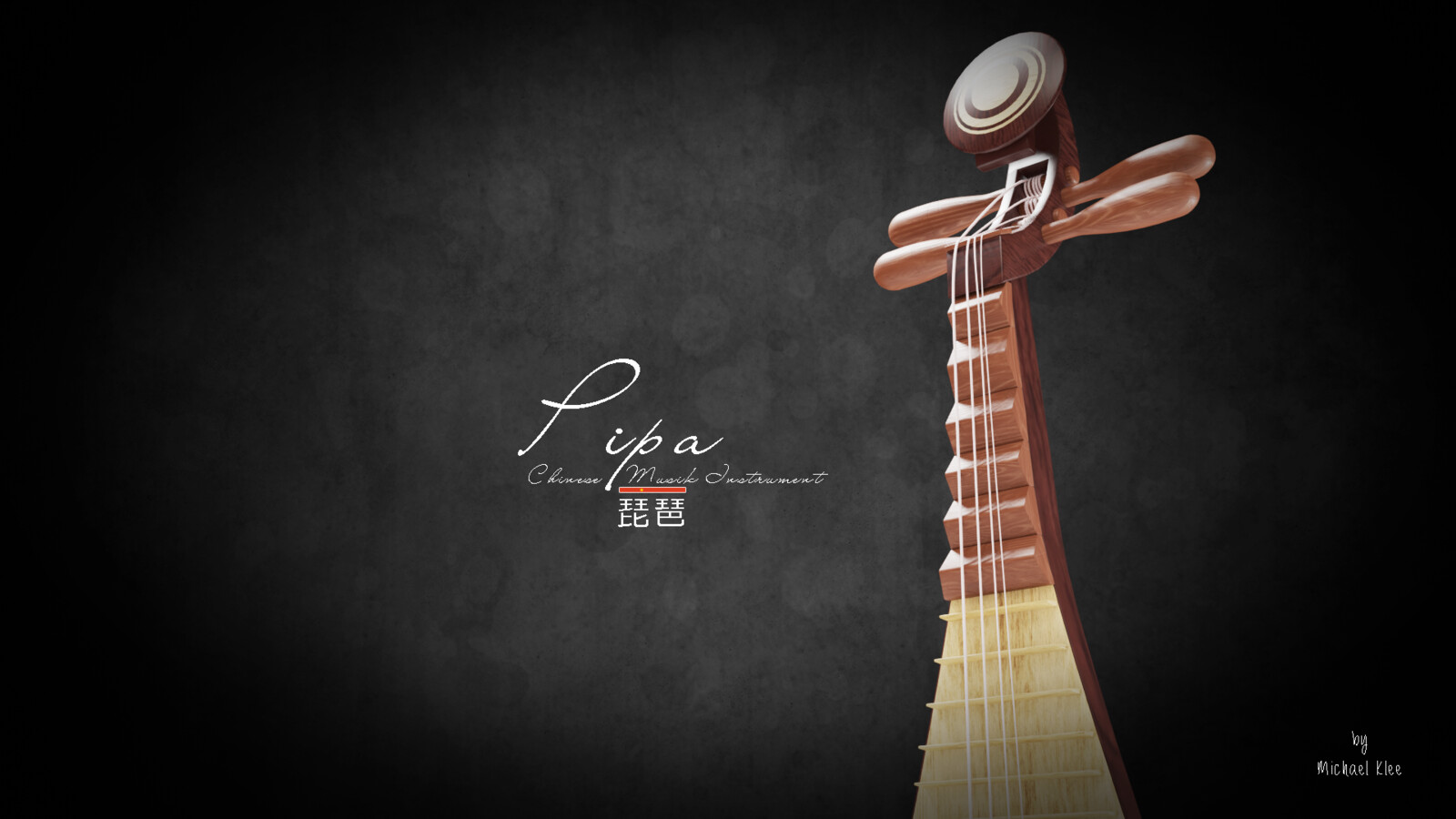 Pipa 琵琶 - Chinese musical Instrument head