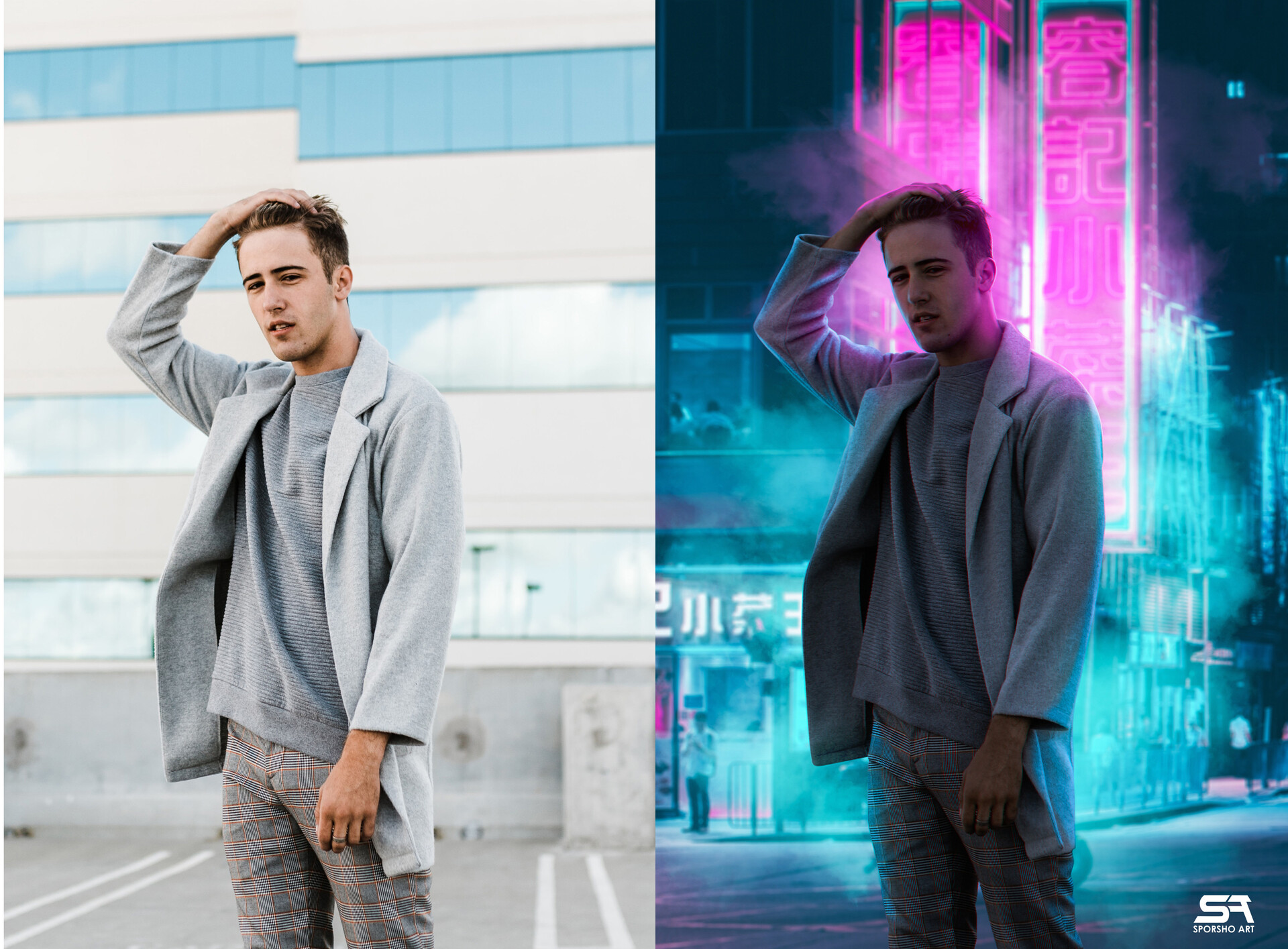 cyberpunk glow photoshop manipulation