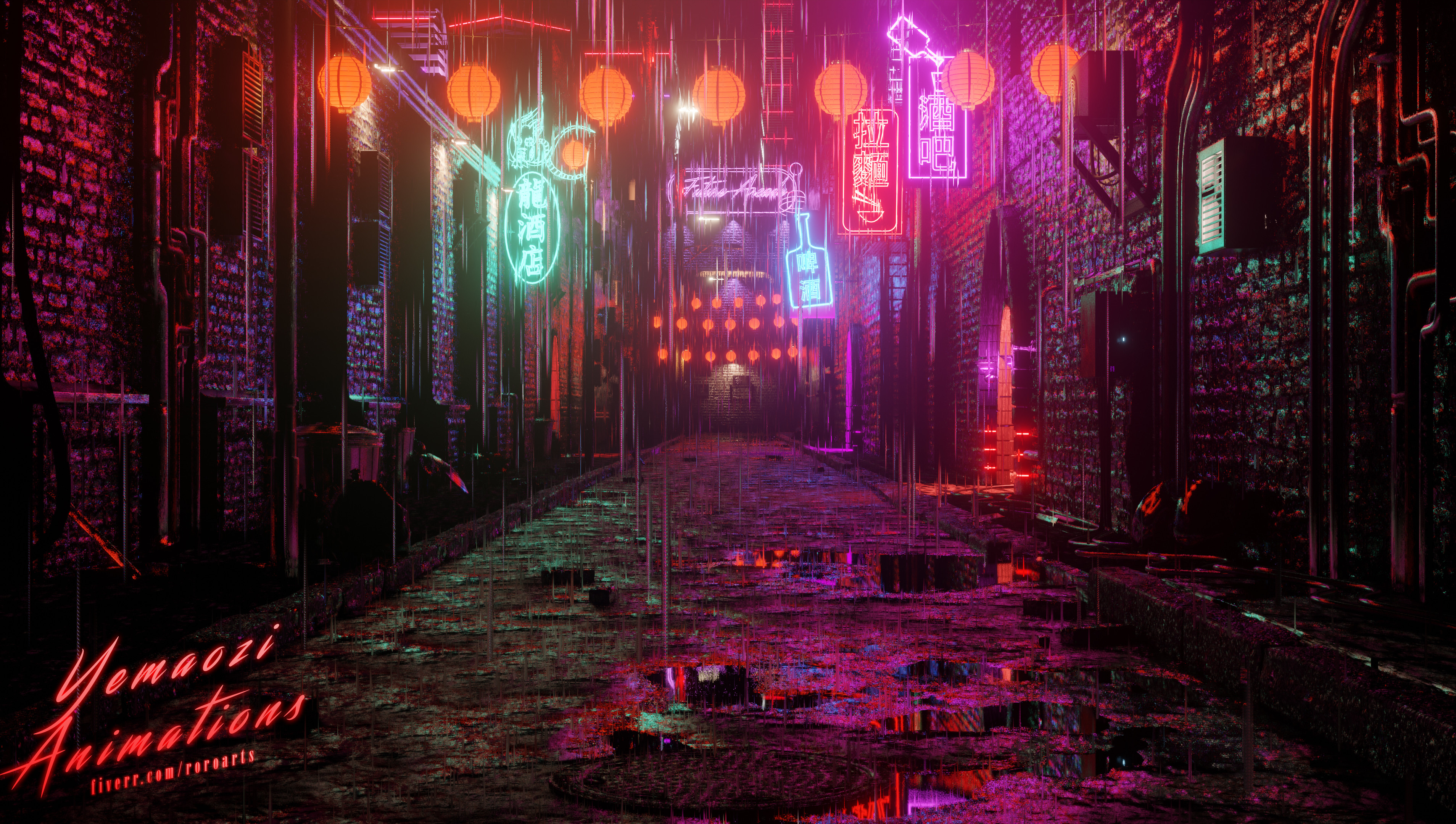 Cyberpunk City переулок