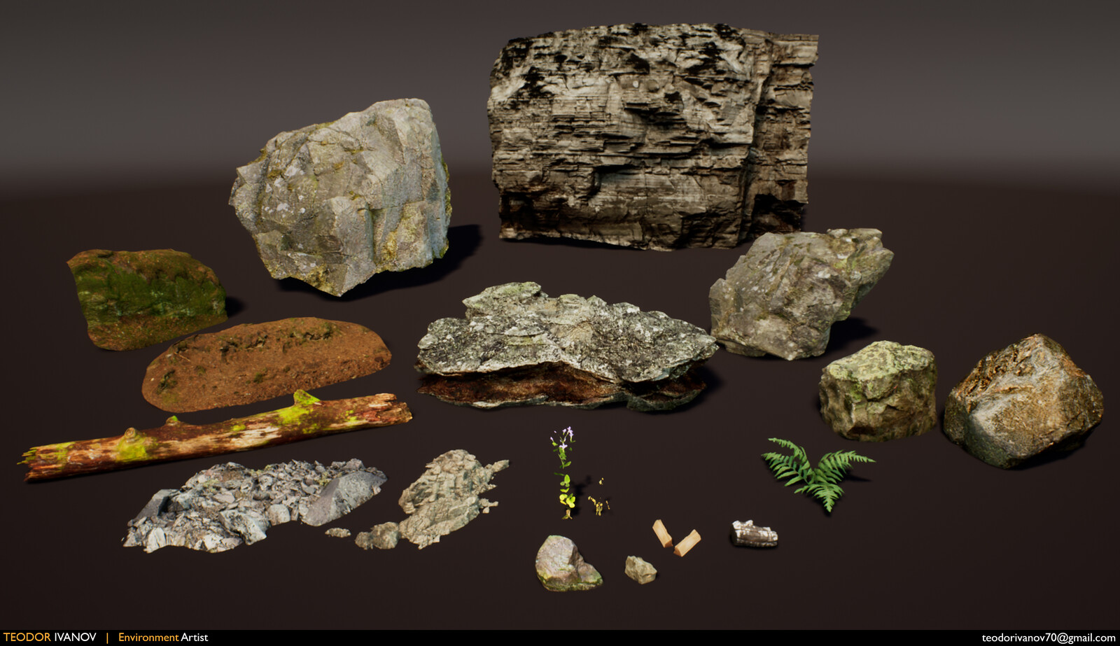 Premade assets from Quixel Megascans and Epic's Open World Demo Collection.