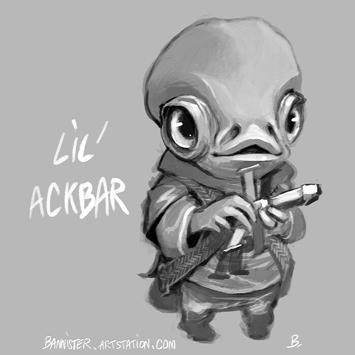 Having fun with Lil' Ackbar and his very own X-wing toy.