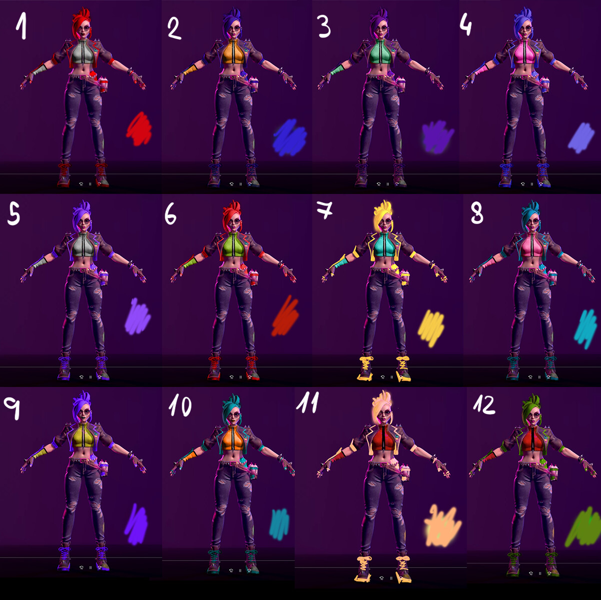 Variations concepts for skins.