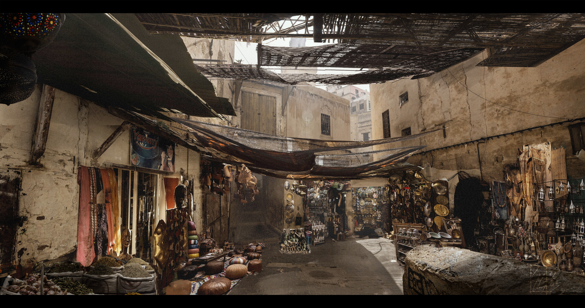 ArtStation indian market Concept art / set dressing