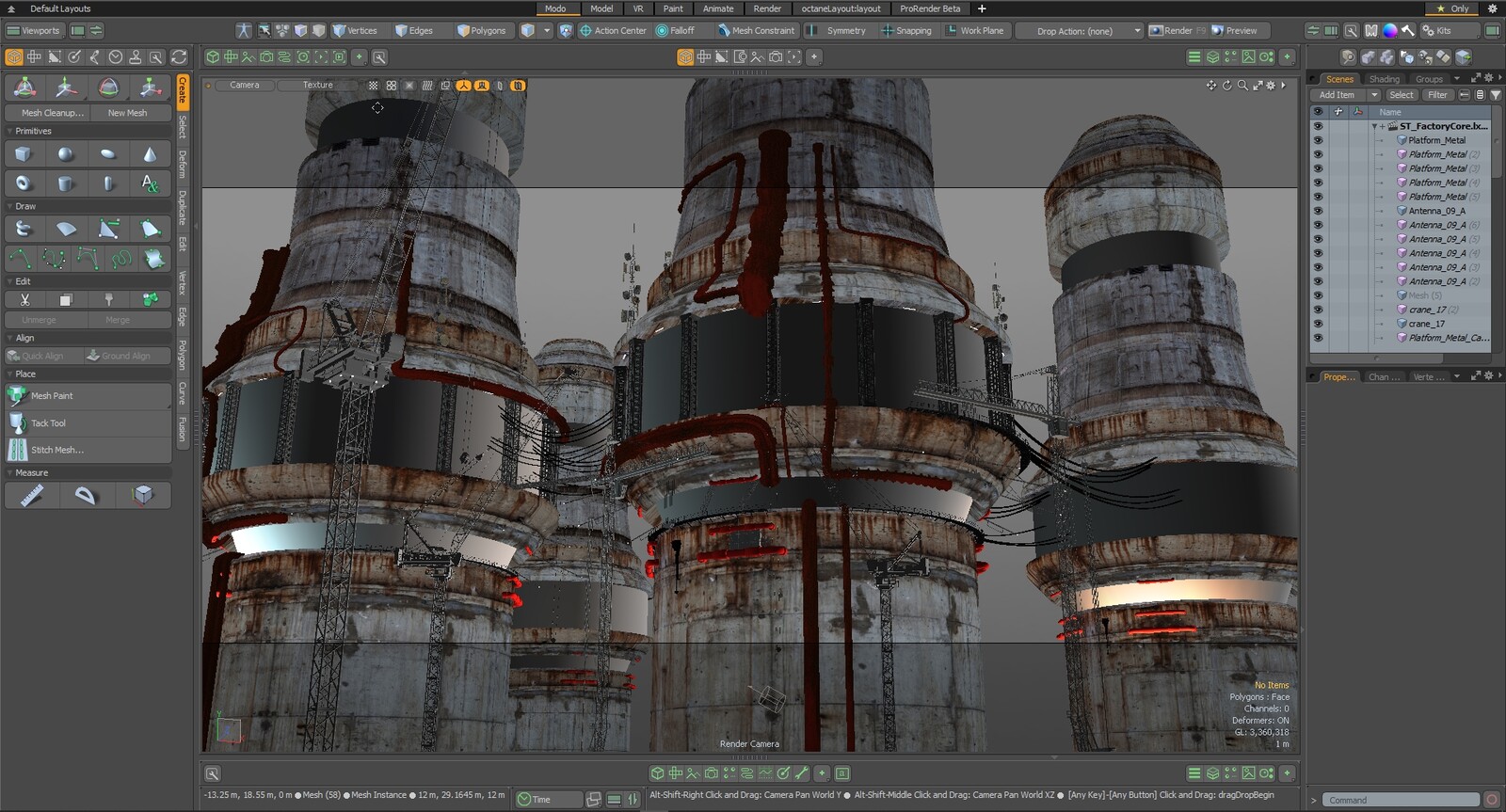 Here's the Modo view. Note that... they're really just cylinders.