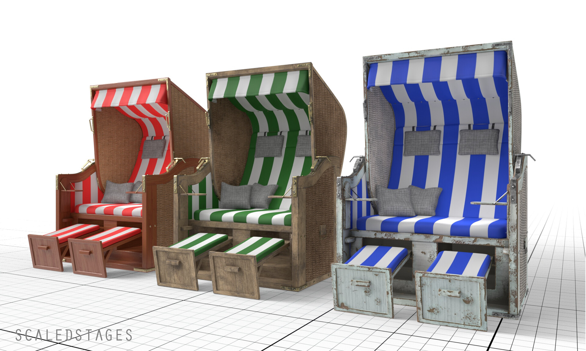 Roofed wicker 2025 beach chair