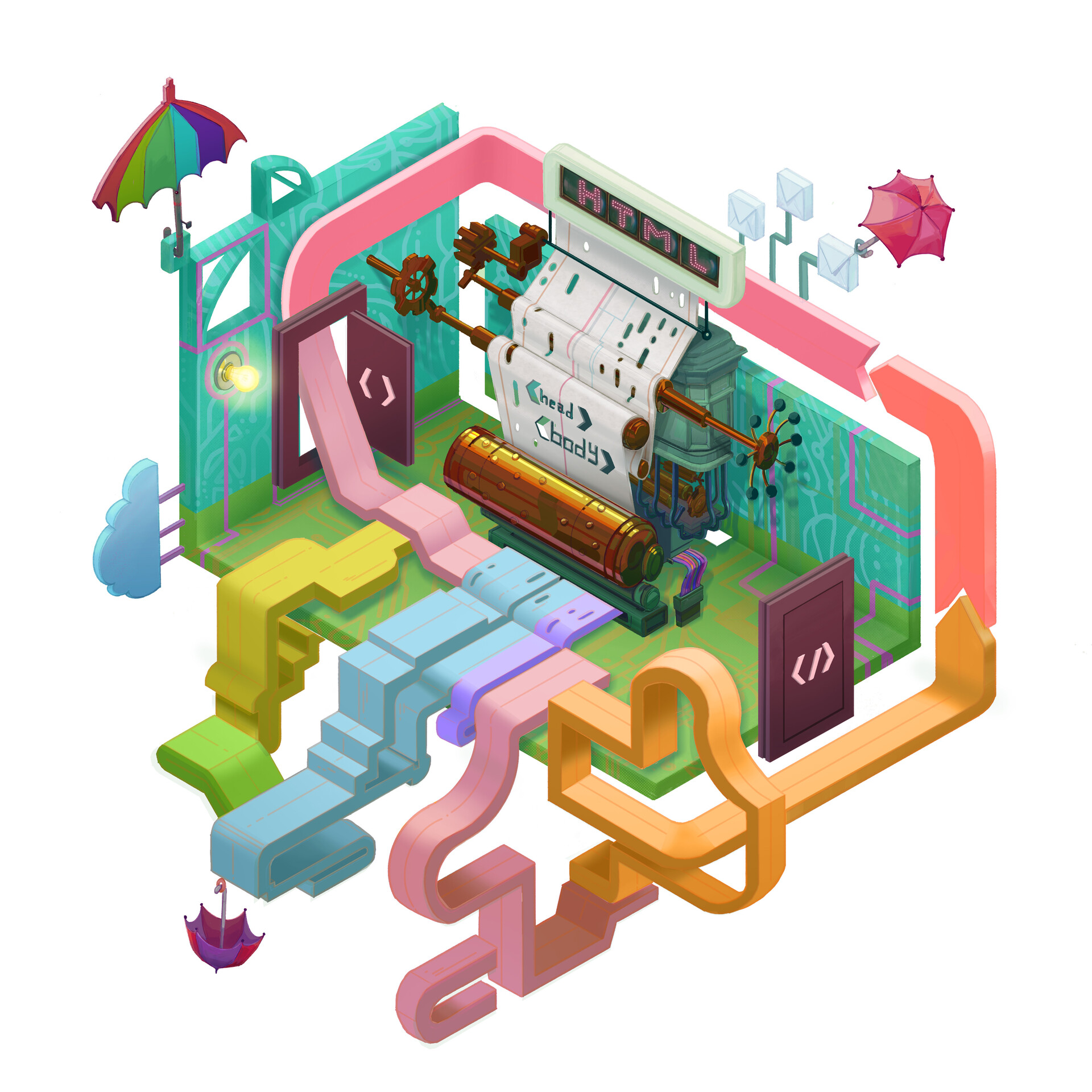 ArtStation - Hack Computer, Game Hacktml: Concept, html