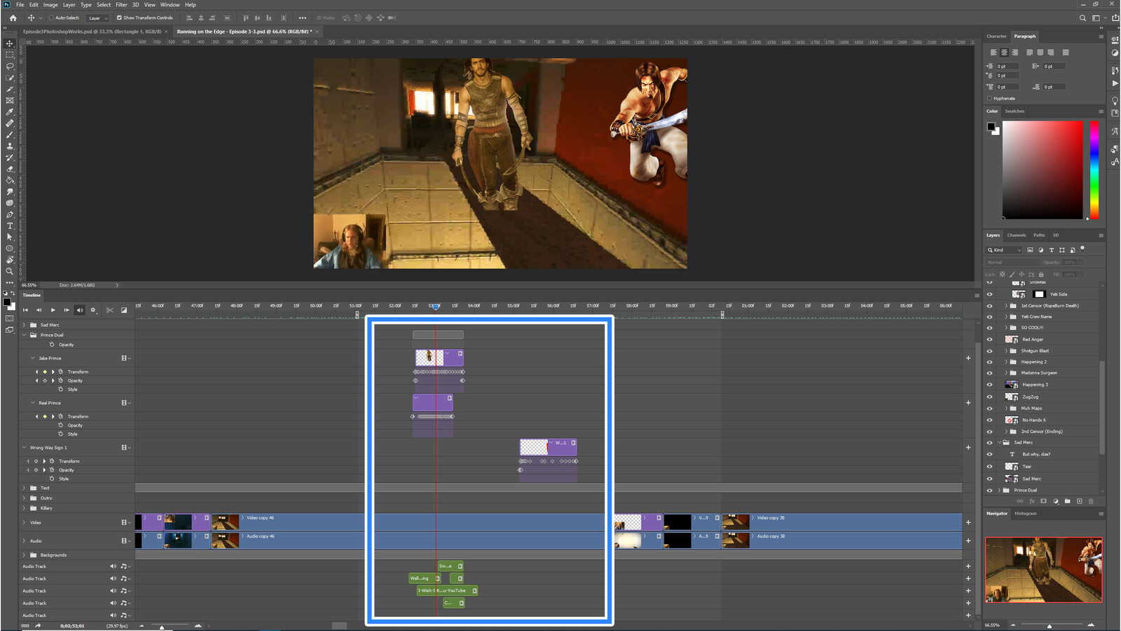 The "Mirror's Prince" visual effect within Photoshop video editor