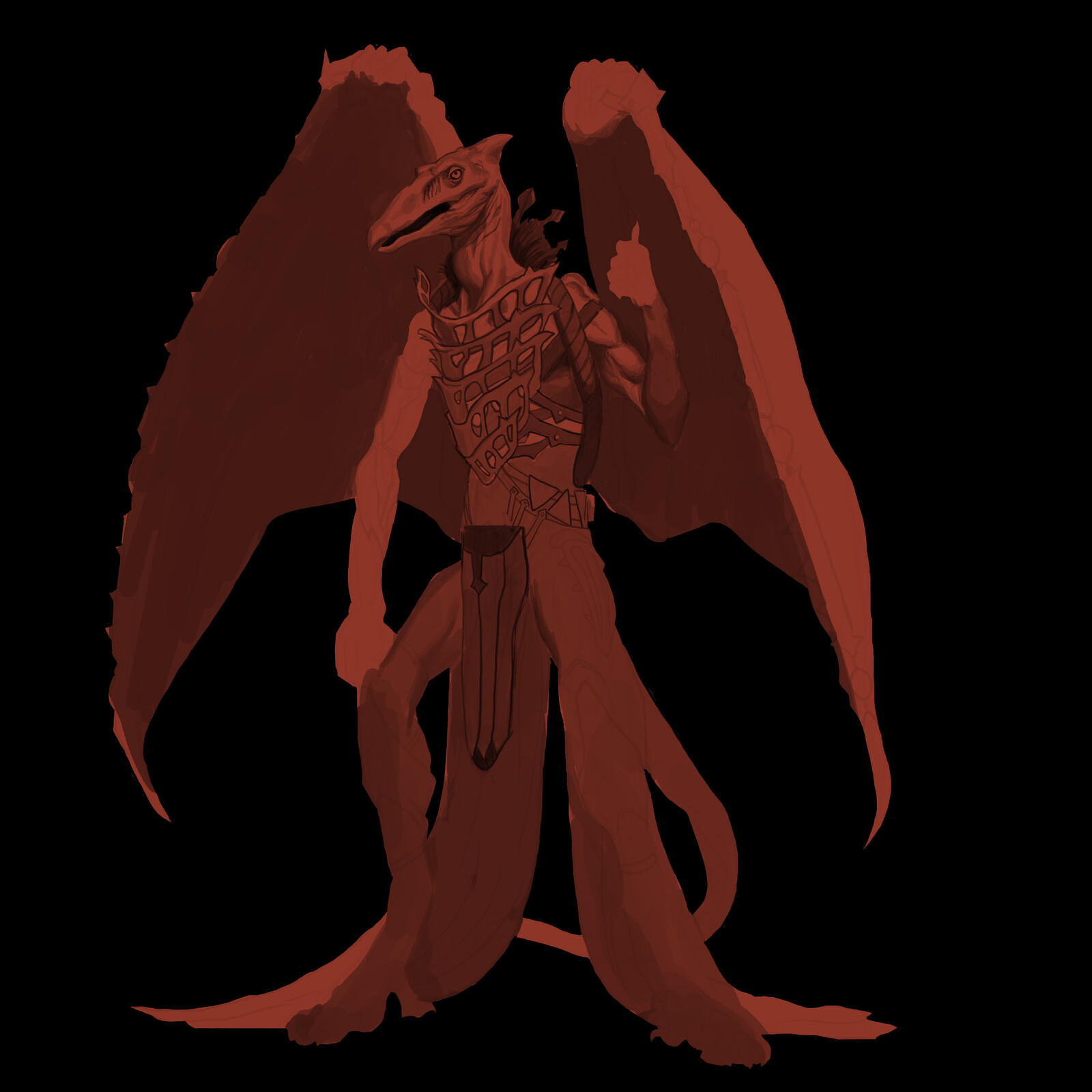 An unfinished study, trying to replicate one of his characters.