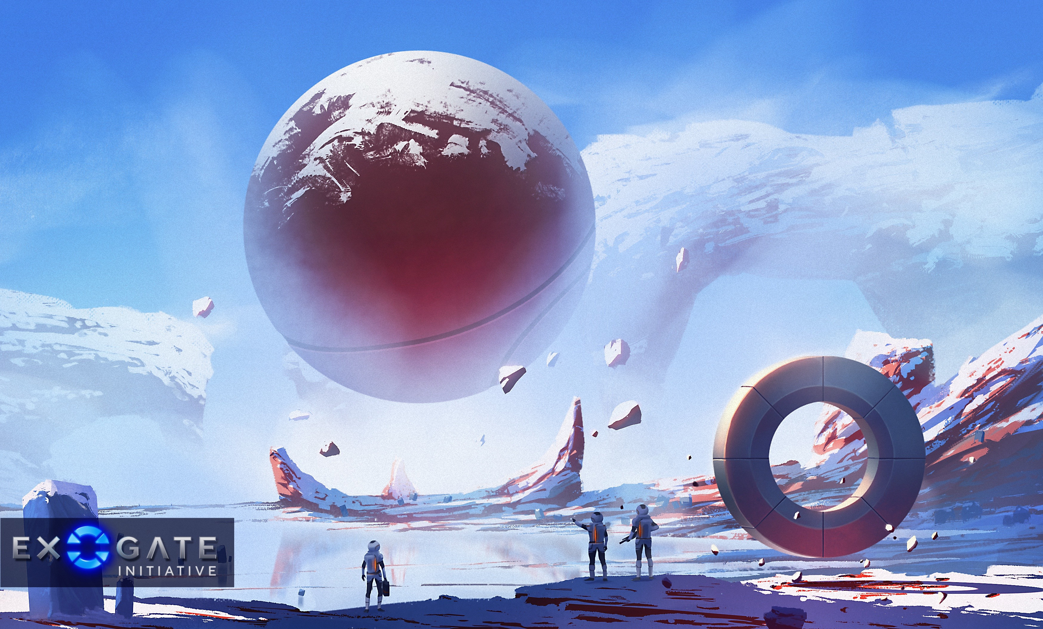 Concept painting for the alien planet the portal leads to