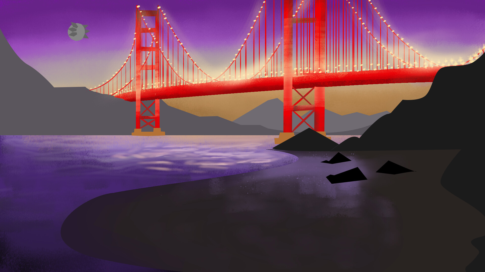 Artstation Golden Gate Bridge Dayjaney Cowan