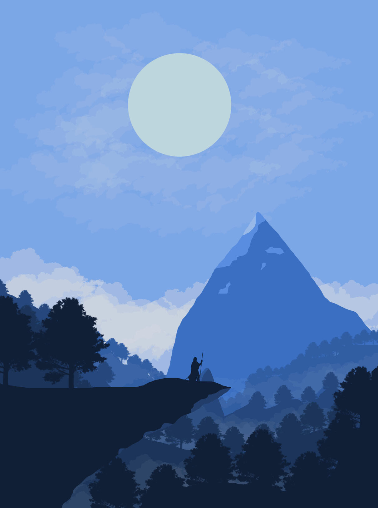 Artstation Mountain Silhouette Landscape