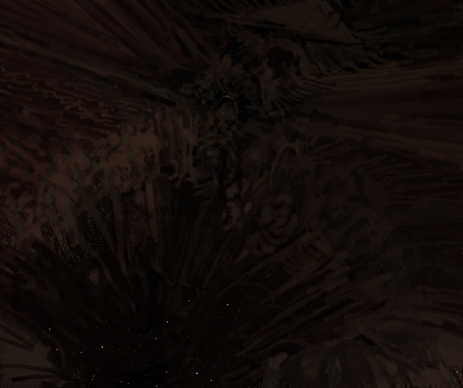 sketch for the painting. As you can see, I relied heavily on brush marks and texture for the heavy lifting. 