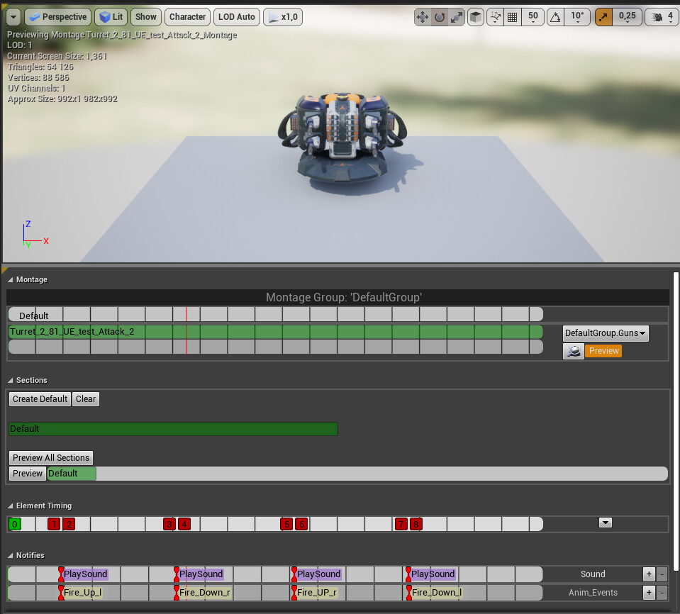 Artstation Sci Fi Turret Rig Animation Konstantin Kolchanov