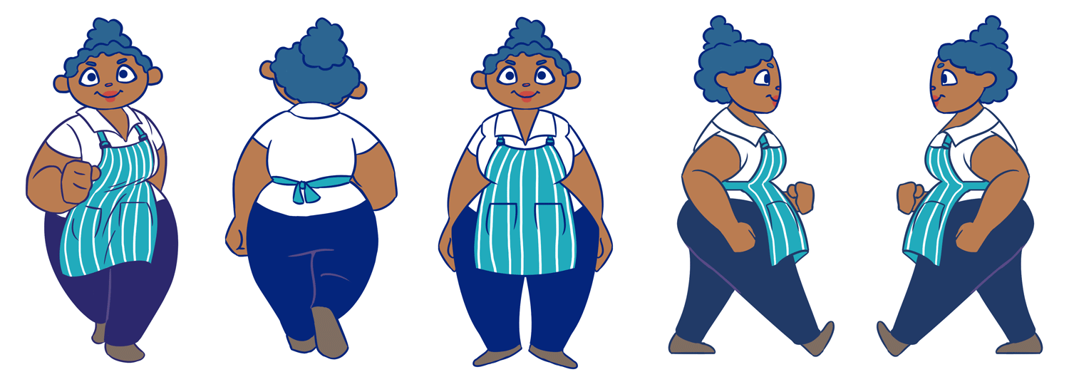 Animation sprites for the cafe owner