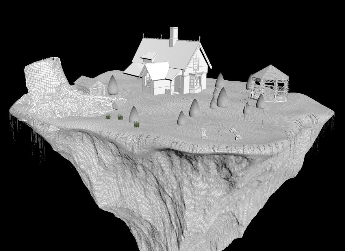 almost final model, except small stuff that i added in unreal later and big tree also 