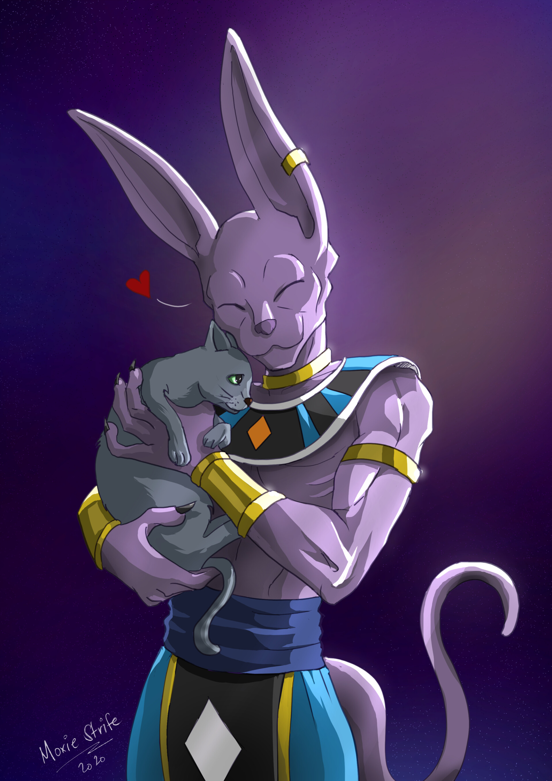 ArtStation Beerus (and my cat Quincy) Fanart