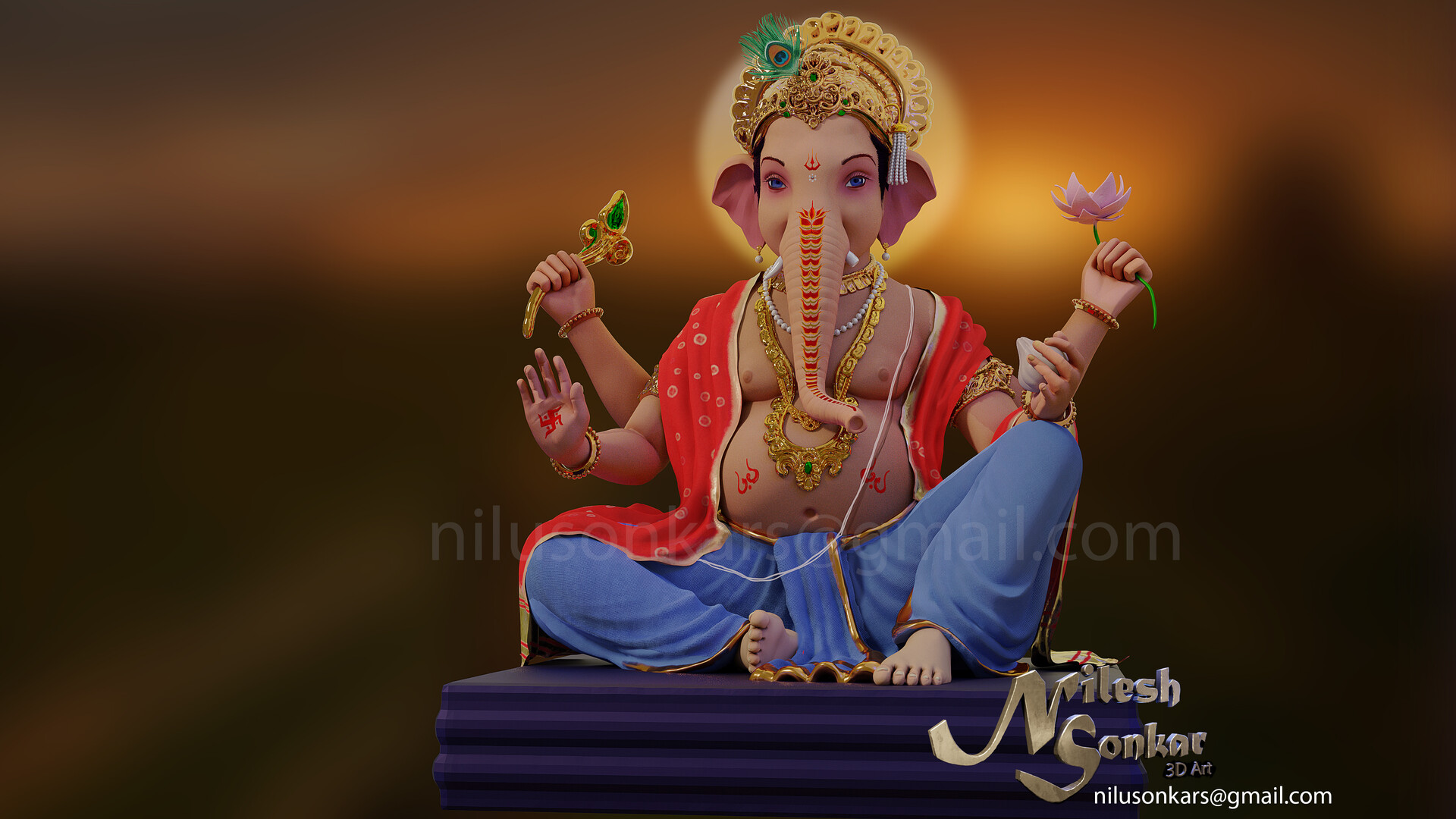 Artstation Lord Ganesha Nileshkumar Sonkar