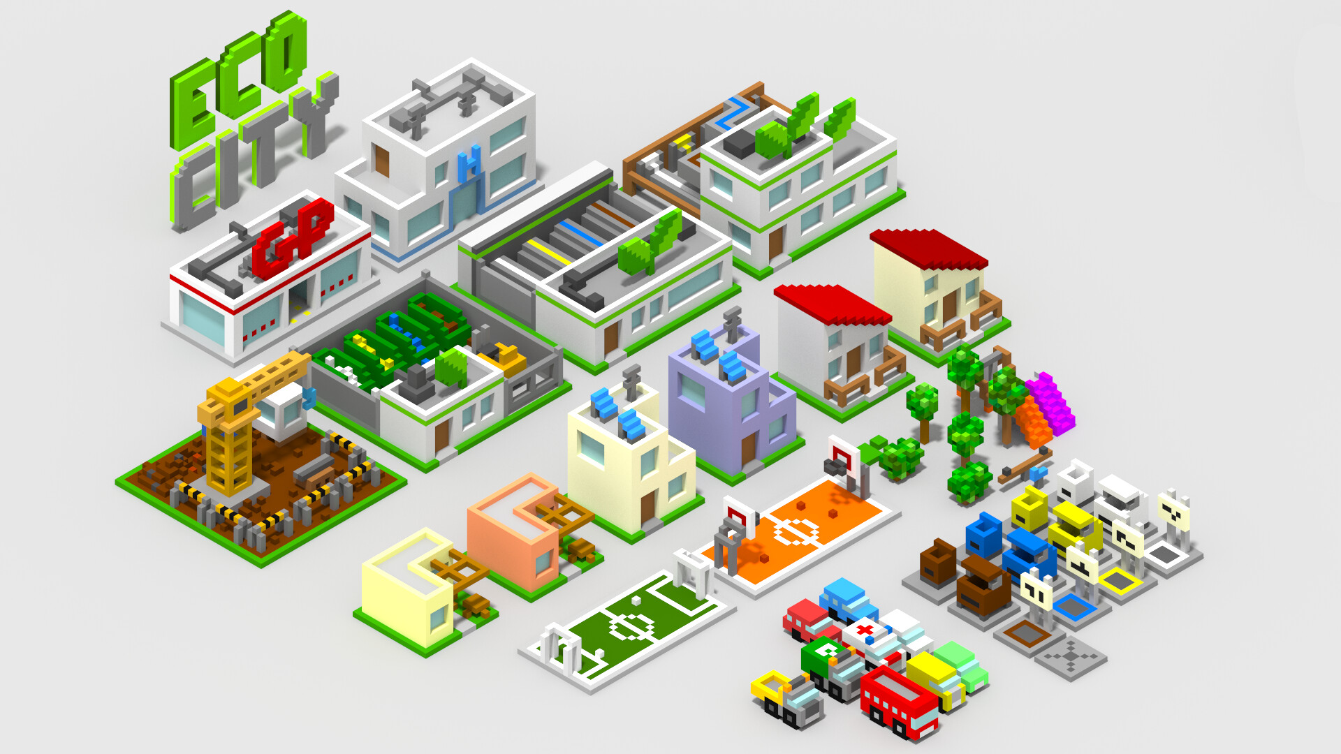 Andrea Crivello - Eco City - Voxel Art game assets