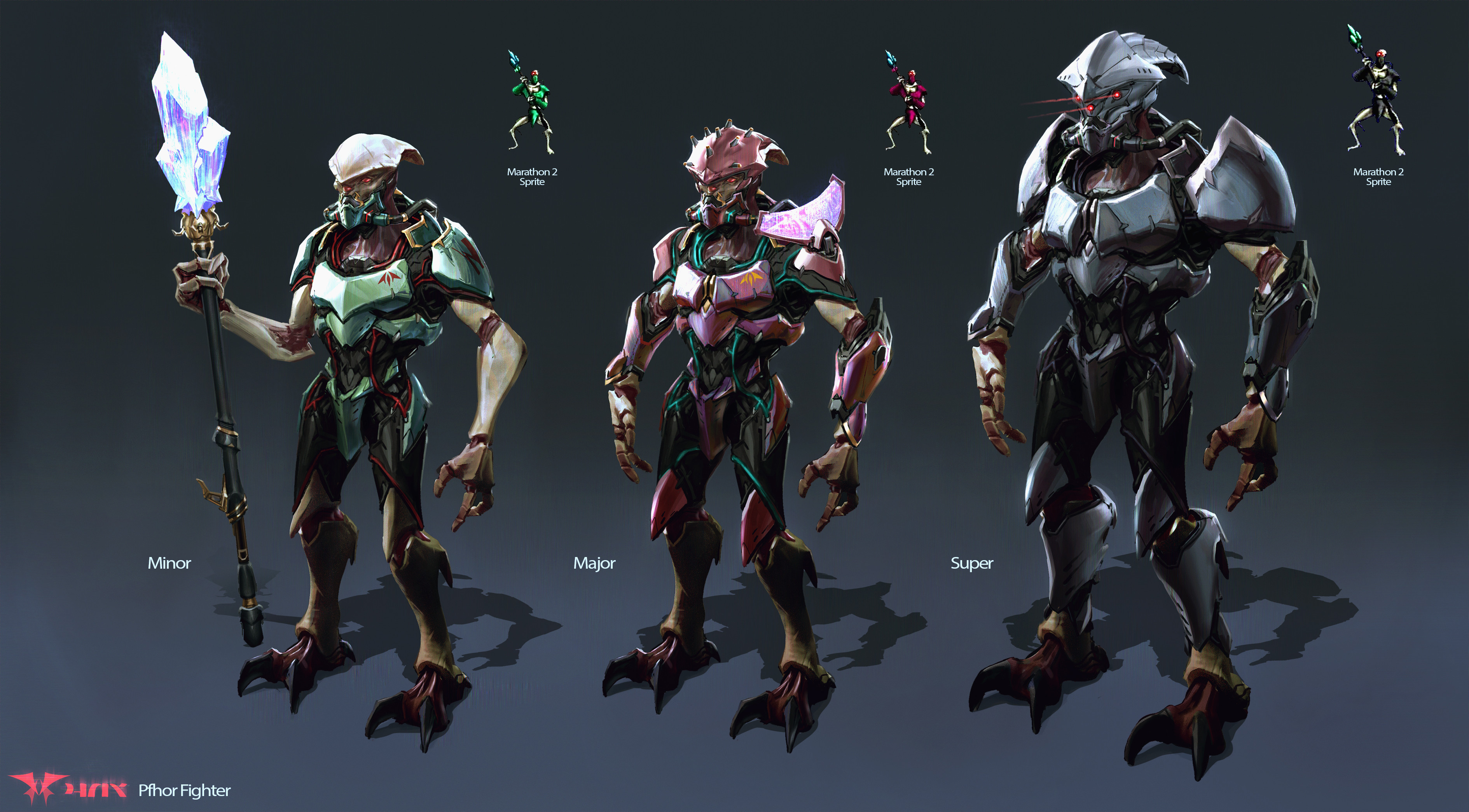 3 variants of the Fighter-class