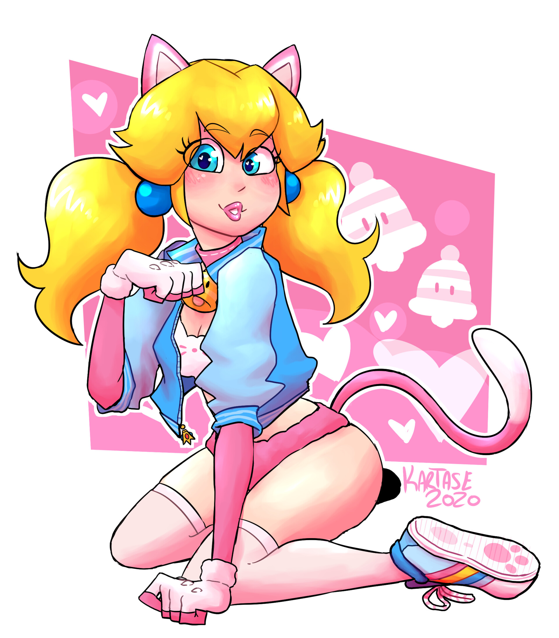 Artstation Super Mario Cat Princess Peach Fanart Emilie Degeimbre Princess peach is the kindhearted princess of mushroom kingdom. artstation super mario cat princess